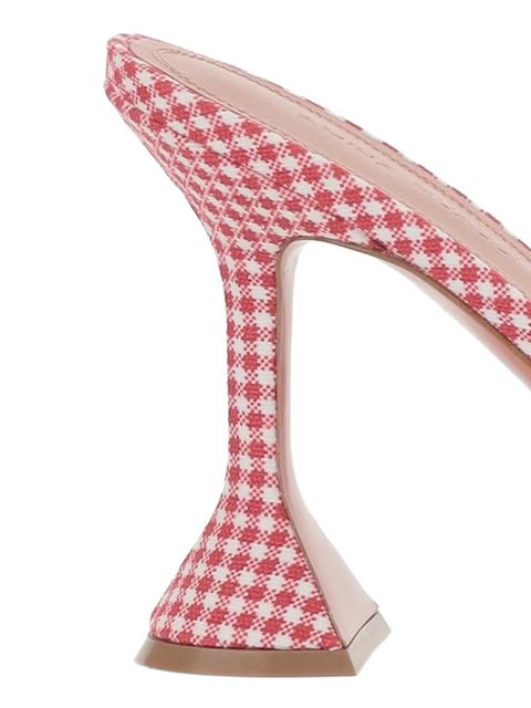 Amina Muaddi Lupita gingham-pattern sandals - Red