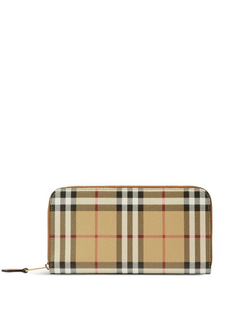 Burberry checked zipped leather wallet - Brown - zdjęcie produktu nr 1