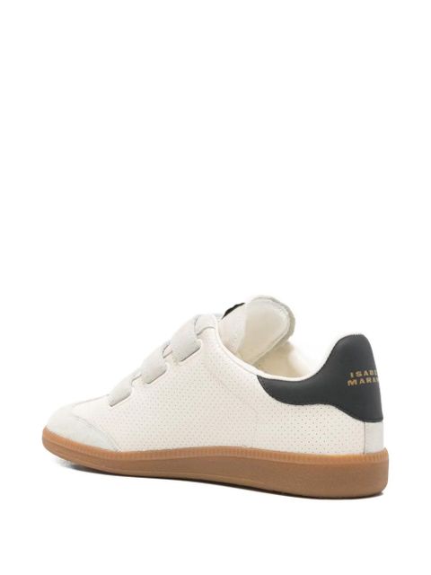 ISABEL MARANT perforated side-logo beth sneakers - Neutrals