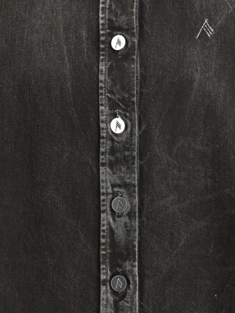 The Attico asymmetric long-sleeve denim shirt - Grey