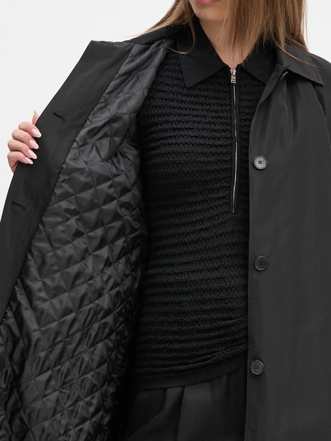 Sandro Ferrone płaszcz damski kolor czarny przejściowy oversize SFS15YBEALASKA