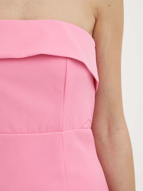 Bardot sukienka GEORGIA kolor różowy midi dopasowana 53007DB1