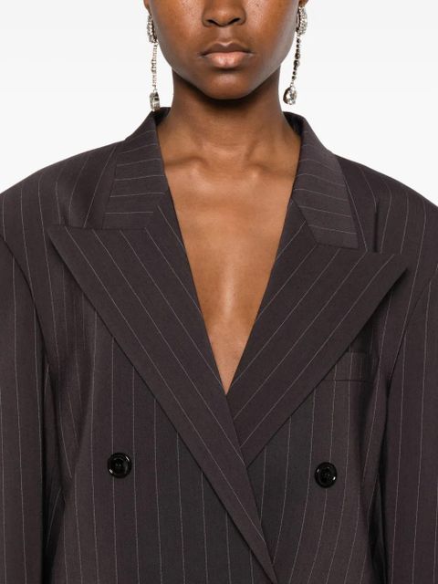Magda Butrym striped double-breasted blazer - Brown