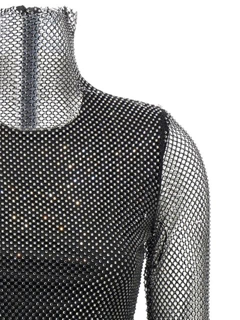 Sportmax rhinestone-embellished mesh top - Black - zdjęcie produktu nr 2