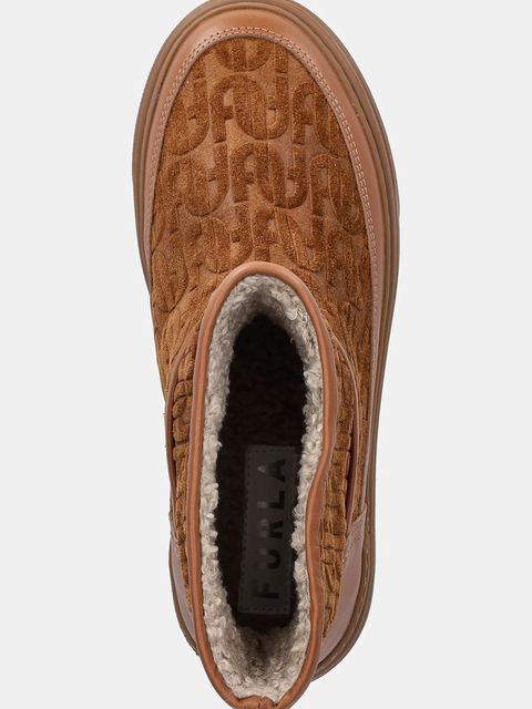Furla śniegowce zamszowe Nuage Snow Boot kolor brązowy YK29NUA BX4215 RY000