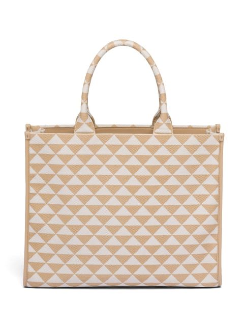 Prada large Symbole embroidered tote bag - Neutrals - zdjęcie produktu nr 2