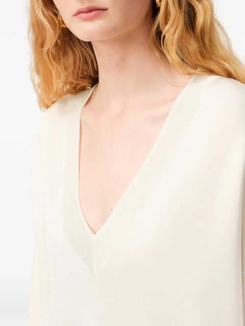 AMI Paris short-sleeved V-neck sweater - Neutrals