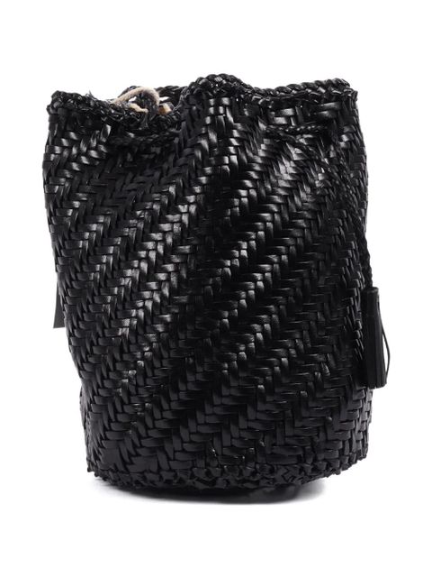 DRAGON DIFFUSION Pompom Double Jump leather bucket bag - Black - zdjęcie produktu nr 2