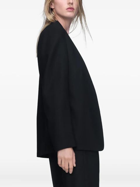 Maison Margiela four-stitch open-front blazer - Black