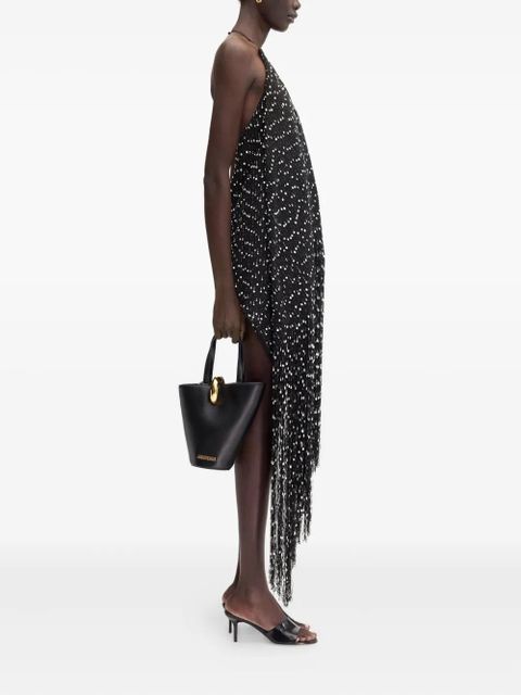 Jacquemus Riviera halter-neck fringe asymmetric dress - Black - zdjęcie produktu nr 2