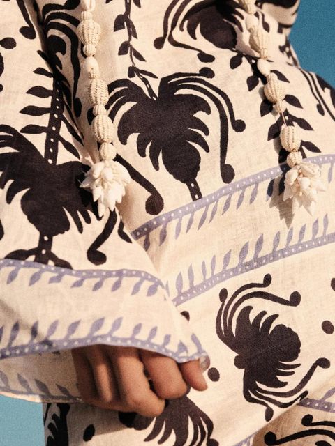 Johanna Ortiz Wild Savannah printed midi dress - Neutrals