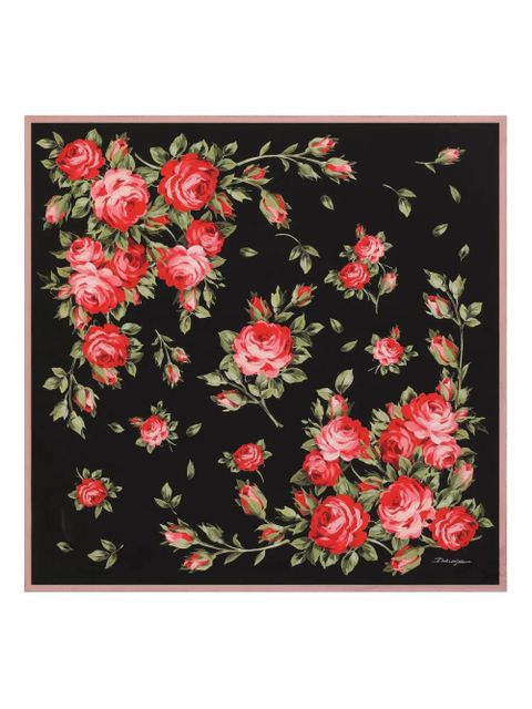 Dolce & Gabbana floral-print scarf - Black