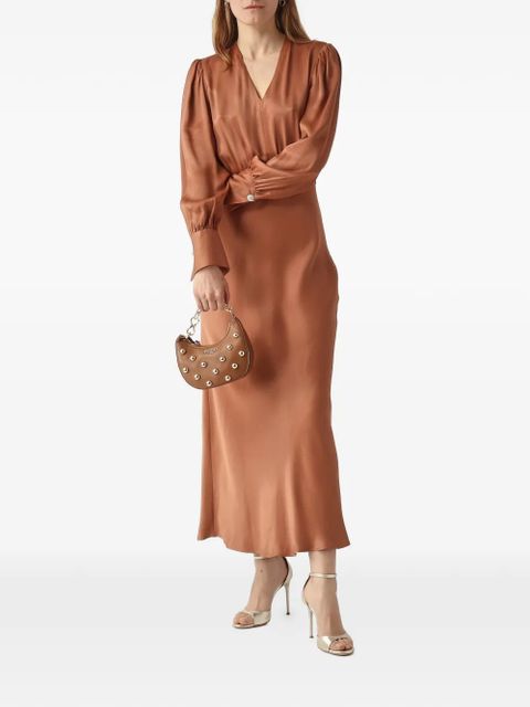 TWINSET stud-embellished leather clutch bag - Brown - zdjęcie produktu nr 2