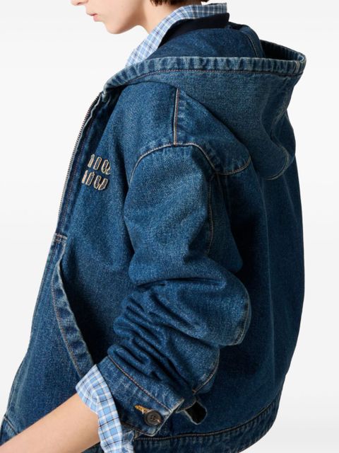 Miu Miu denim hooded jacket - Blue