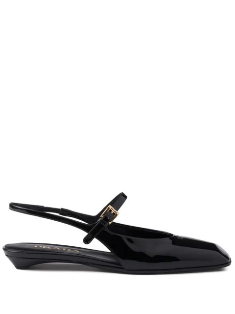 Prada leather slingback ballerina shoes - Black - zdjęcie produktu nr 1