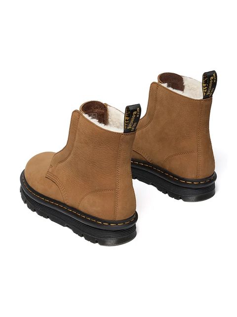 Dr. Martens botki nubukowe ZebZag Lace Less Warm Lined damskie kolor beżowy na platformie lekko ocieplone DM42019200 - zdjęcie produktu nr 2