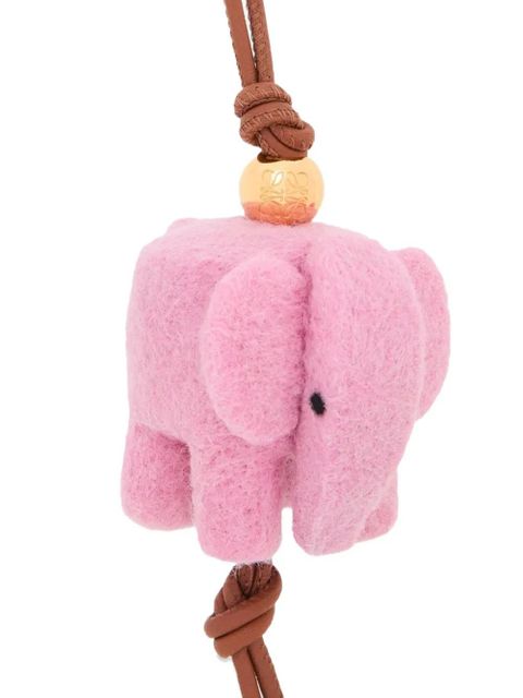 LOEWE elephant-shaped felt charm - Pink