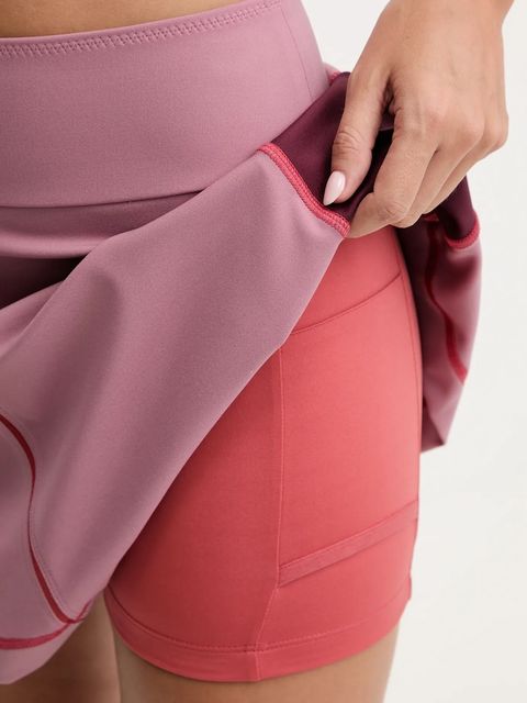 EA7 Emporio Armani spódnica sportowa kolor różowy mini rozkloszowana AF19155.7W000559