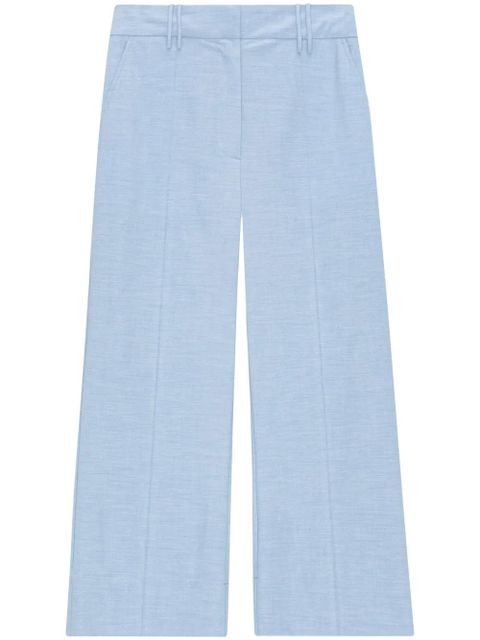 GANNI mélange-effect tailored trousers - Blue