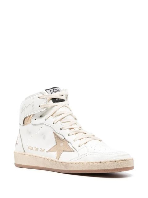 Golden Goose star-patch lace-up sneakers - White