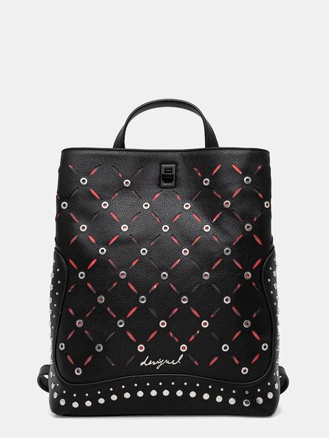 Desigual plecak YANKEE METAL PATCH S damski kolor czarny mały z aplikacją 25WAKP15 - zdjęcie produktu nr 1