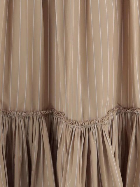 Jil Sander pinstripe tiered skirt - Neutrals