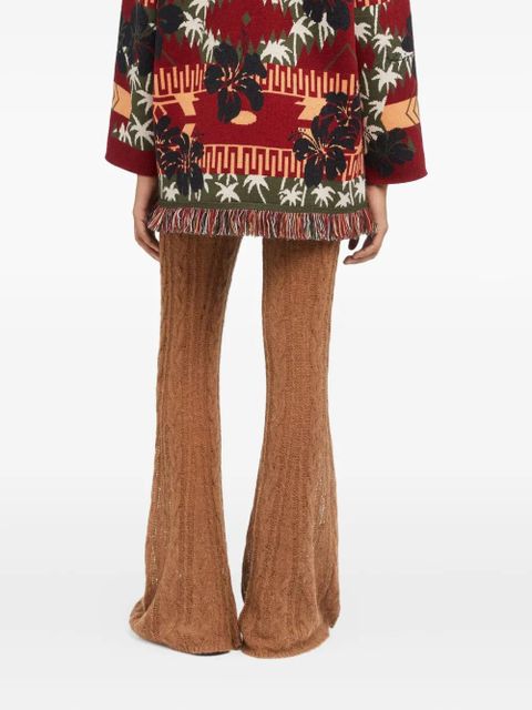 Alanui Icon jacquard fringed cardigan - Red