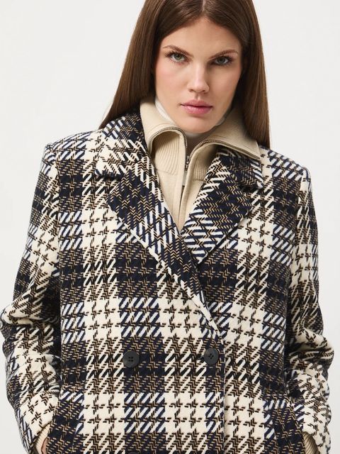 Medicine płaszcz z dodatkiem wełny kolor multicolor