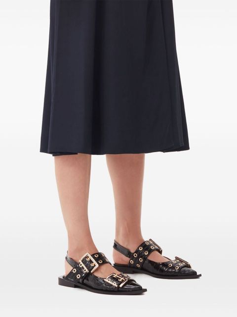 GANNI crocodile-effect bucked ballerina shoes - Black - zdjęcie produktu nr 2