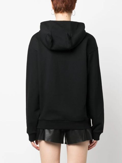 Coperni logo-print long-sleeved hoodie - Black