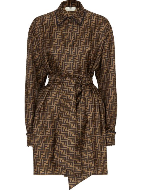 FENDI FF print shirtdress - Brown - zdjęcie produktu nr 1