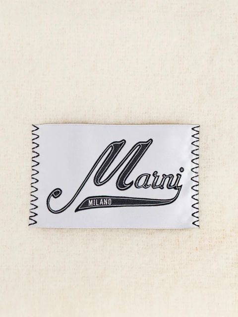 Marni logo-patch scarf - White