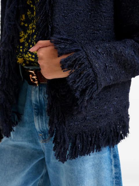 Essentiel Antwerp Iskra fringe jacket - Blue