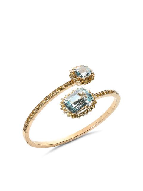 Dolce & Gabbana 18kt yellow gold acquamarine and sapphire ring