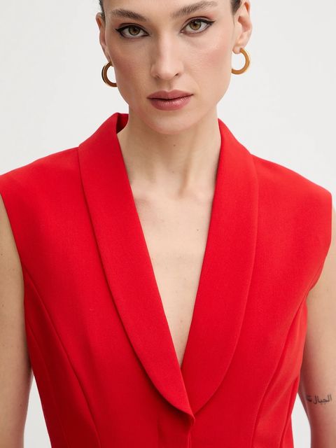 Bardot sukienka kolor czerwony mini rozkloszowana 59724DB