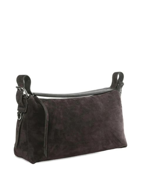 LEMAIRE Belted suede leather shoulder bag - Brown - zdjęcie produktu nr 1