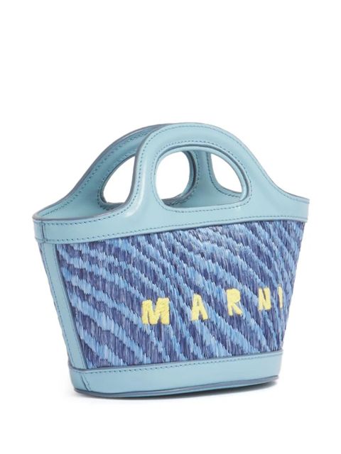 Marni logo-embroidered tote Bag - Blue