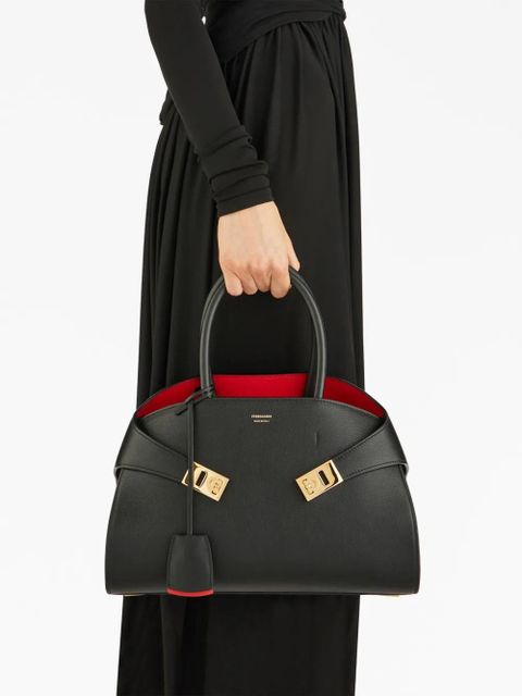 Ferragamo small Hug leather tote bag - Black