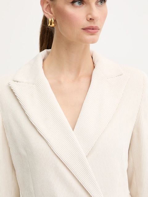 Marella marynarka sztruksowa Emme by Marella kolor beżowy dwurzędowa gładka 2525046102200