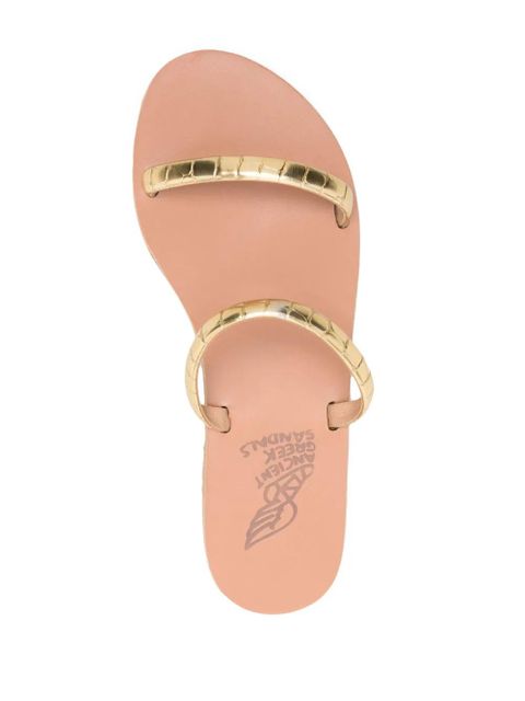 Ancient Greek Sandals Echidna flat leather sandals - Gold