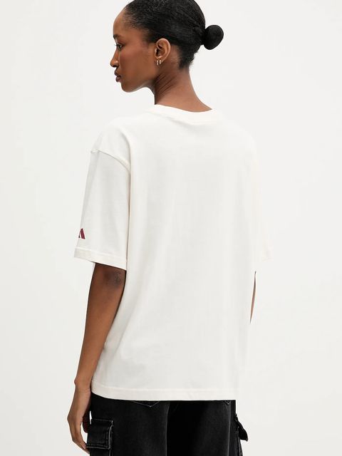 adidas t-shirt bawełniany damski kolor beżowy KT3275