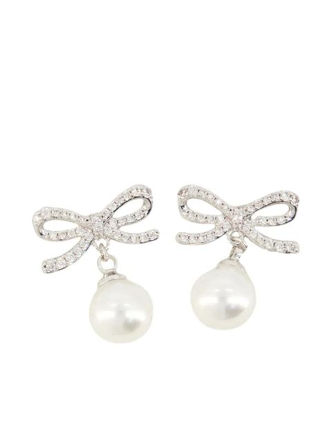 Self-Portrait bow-detail earrings - Silver - zdjęcie produktu nr 2