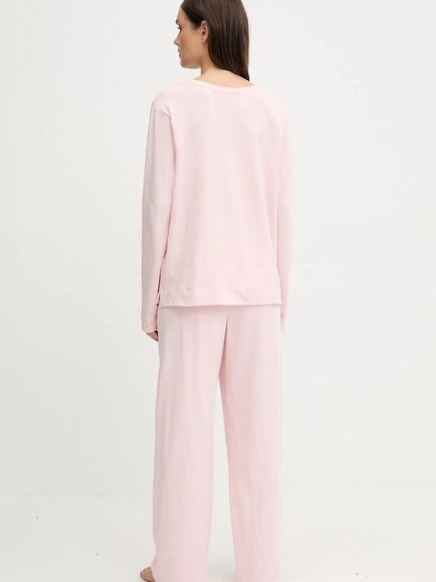 Lauren Ralph Lauren piżama bawełniana damska kolor różowy bawełniana ILN72453