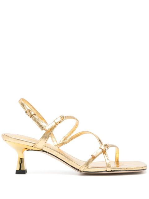 SANDRO 60mm leather sandals - Gold - zdjęcie produktu nr 1