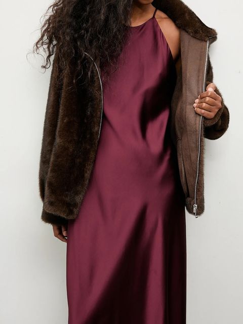 Answear.LAB kurtka kolor brązowy przejściowa oversize