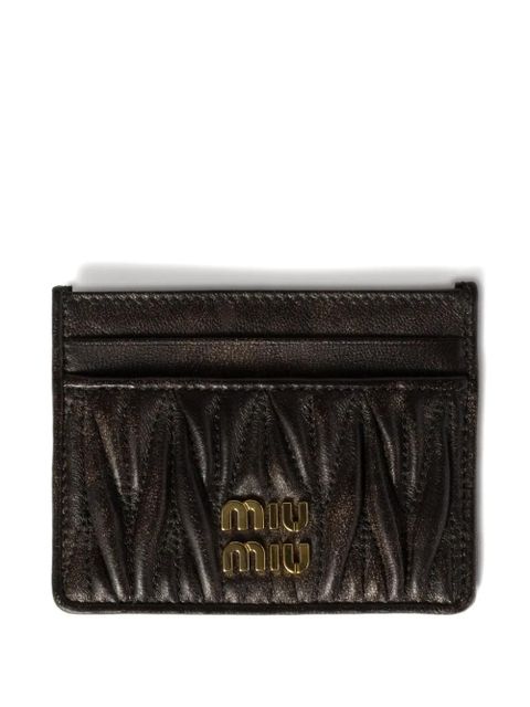 Miu Miu matelassé leather card holder - Brown - zdjęcie produktu nr 1