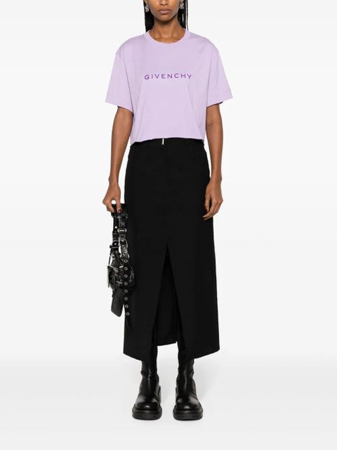 Givenchy 4G flocked cotton T-shirt - Purple - zdjęcie produktu nr 2