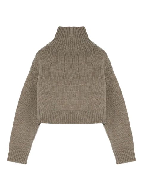 Yves Salomon cropped knit jumper - Grey - zdjęcie produktu nr 2