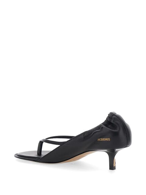 Jacquemus gathered leather sandals - Black