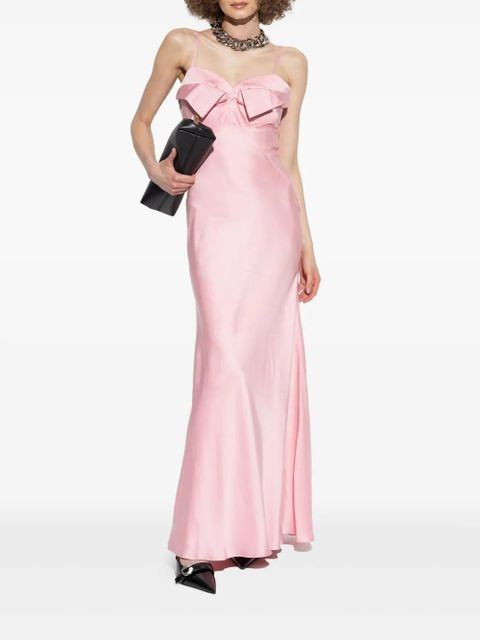 Alexander McQueen bow-detail maxi slip dress - Pink - zdjęcie produktu nr 2